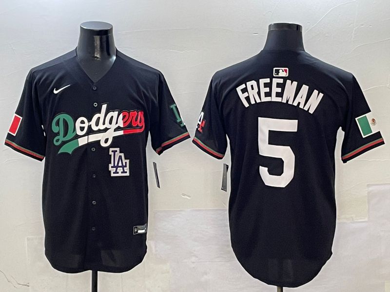 Men Los Angeles Dodgers #5 Freeman Black Mexico Nike 2025 MLB Jersey style 10->los angeles dodgers->MLB Jersey